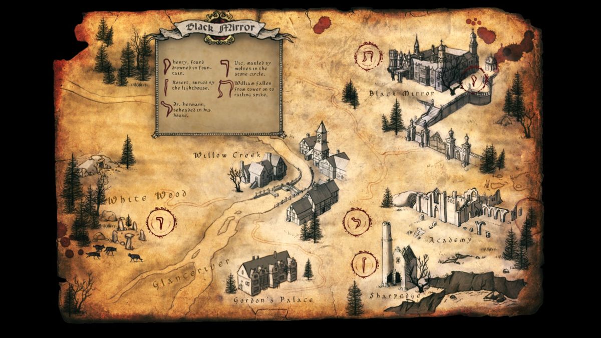 Black Mirror II: Reigning Evil (Windows) screenshot: Map of the Willow Creek