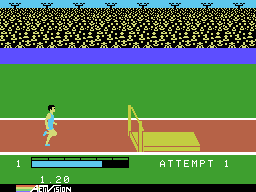 The Activision Decathlon (ColecoVision) screenshot: The high jump