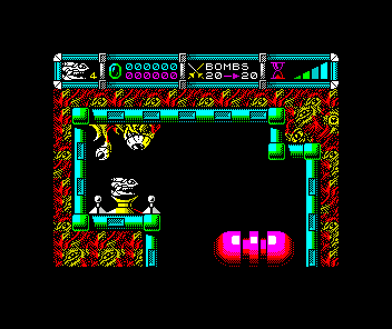 Cybernoid II: The Revenge (ZX Spectrum) screenshot: Starting position
