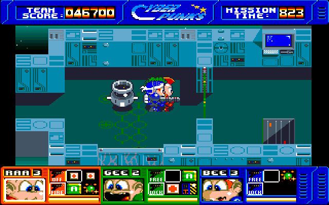CyberPunks (Amiga) screenshot: There's a force field blocking access to this area