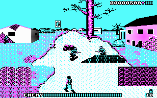 Cabal (DOS) screenshot: A game in progress (CGA)