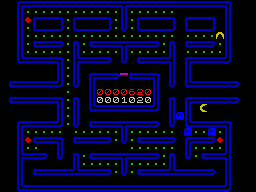 Gobble A Ghost (ZX Spectrum) screenshot: Got one! That's 200 bonus added to the current score