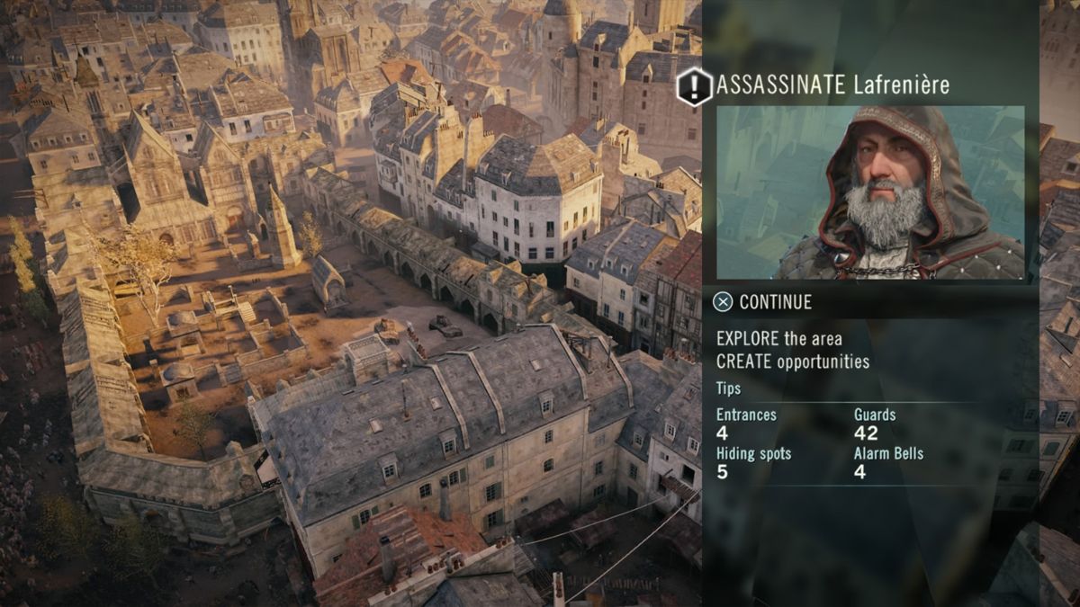 Assassin's Creed: Unity (PlayStation 4) screenshot: Assassination mission info