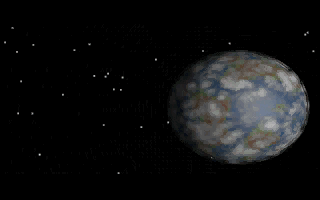 Scorched Planet (DOS) screenshot: Intro: The planet where everything takes place
