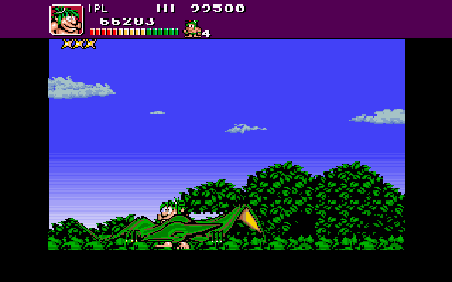 Joe & Mac: Caveman Ninja (Amiga) screenshot: Boss killed