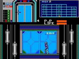 Cyborg Hunter (SEGA Master System) screenshot: Inside the elevator