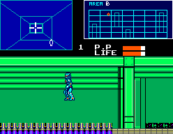 Cyborg Hunter (SEGA Master System) screenshot: Using the jet engine