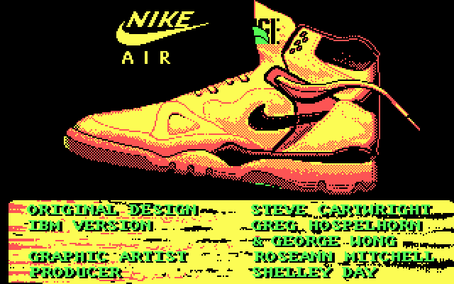 Fast Break (DOS) screenshot: Credits (CGA)