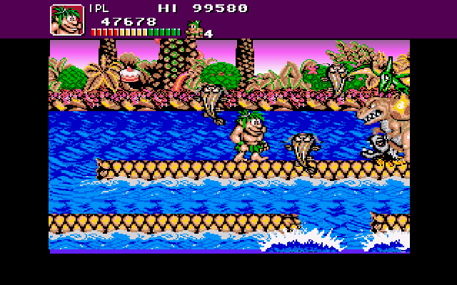 Joe & Mac: Caveman Ninja (Amiga) screenshot: Stage 3