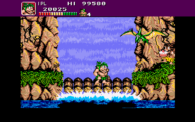 Joe & Mac: Caveman Ninja (Amiga) screenshot: Stage 2