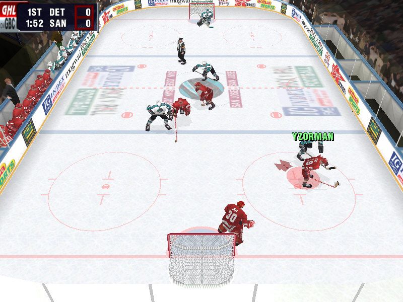 Actua Ice Hockey 2 (Windows) screenshot: Arcade action