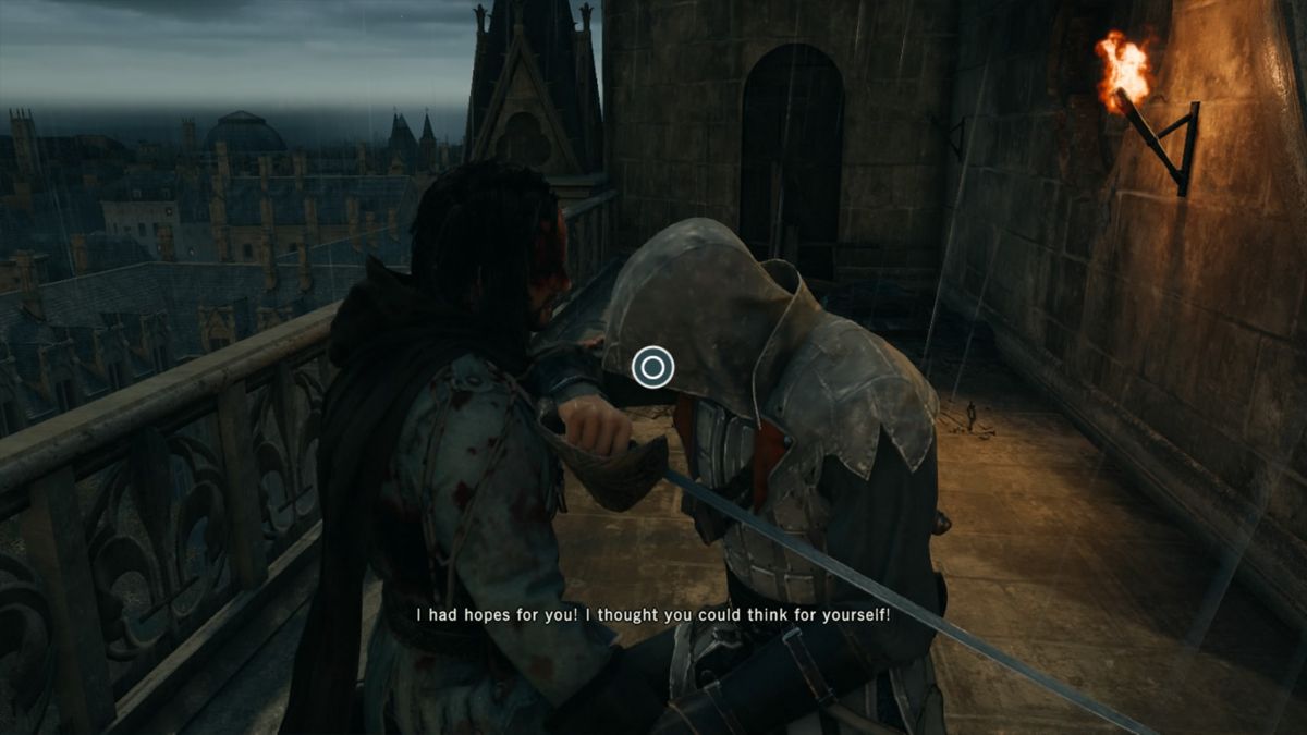 Assassin's Creed: Unity (PlayStation 4) screenshot: Fighting Bellec, a traitor in your midst