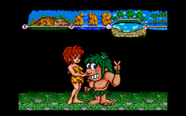 Joe & Mac: Caveman Ninja (DOS) screenshot: Yeah, baby!