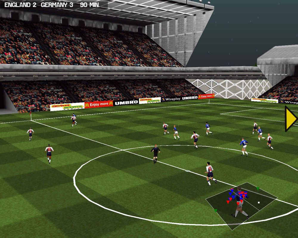 Actua Soccer 2 (Windows) screenshot: A 90 Min. Over