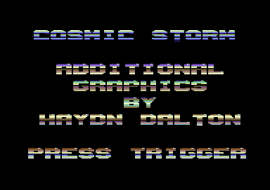 Cosmic Storm (Commodore 64) screenshot: Title Screen