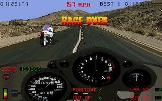 Cyclemania (DOS) screenshot: Race Over!