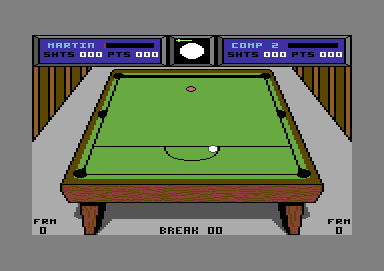 Clubhouse Sports (Commodore 64) screenshot: Ball in the D, ready to go