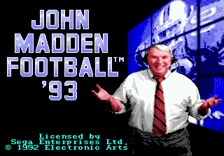 John Madden Football '93 (Genesis) screenshot: Title screen