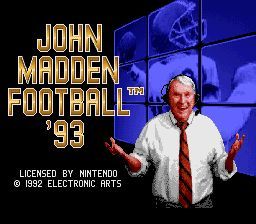 John Madden Football '93 (SNES) screenshot: Title Screen