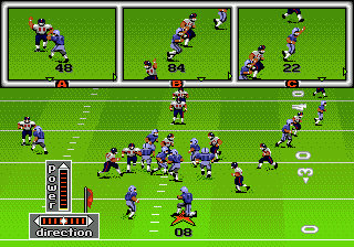 John Madden Football '93 (Genesis) screenshot: The camera shows everything