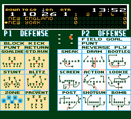 Quarterback (NES) screenshot: Pick a Play