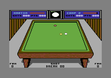 Clubhouse Sports (Commodore 64) screenshot: Carom mode