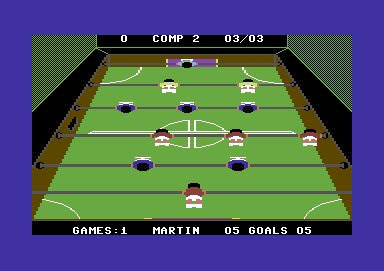 Clubhouse Sports (Commodore 64) screenshot: The keeper's blocked this one