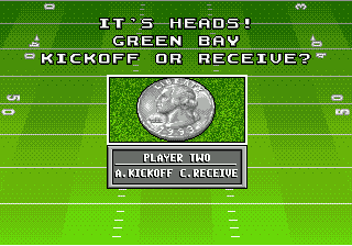 John Madden Football '93 (Genesis) screenshot: It's heads!