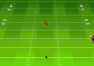 John Madden Football '92 (Genesis) screenshot: The lonely ball flies...