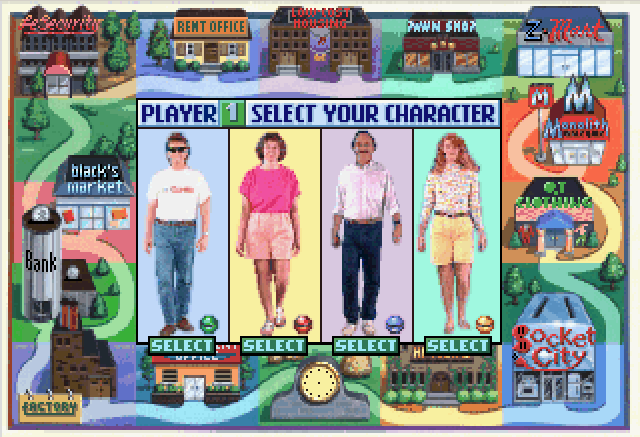 Jones in the Fast Lane: CD-ROM (Windows 3.x) screenshot: Choose your character