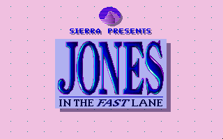 Jones in the Fast Lane (DOS) screenshot: Title screen (MCGA/VGA)