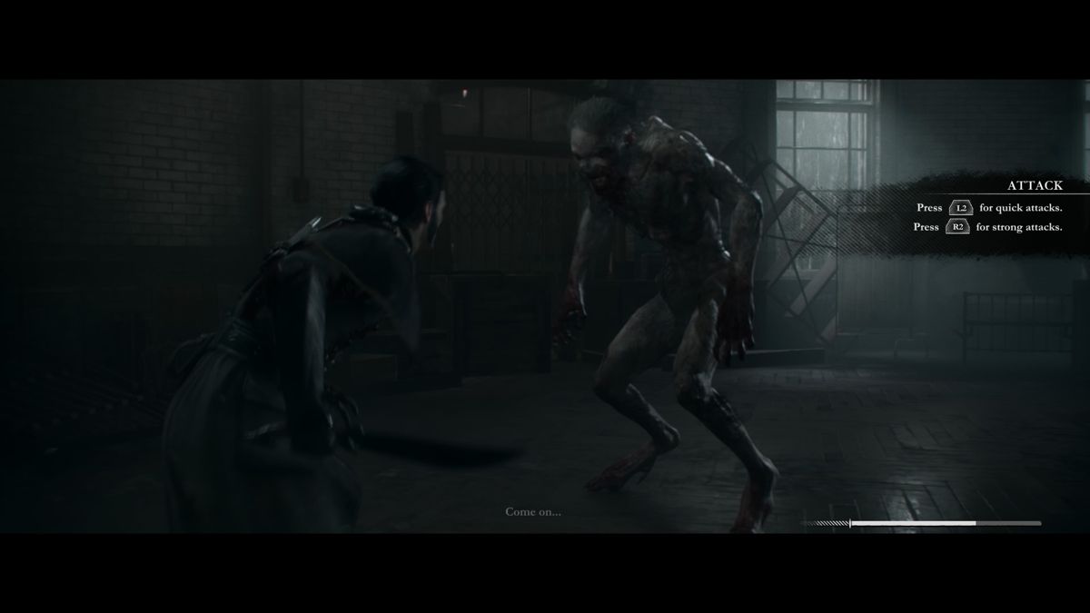 The Order: 1886 (PlayStation 4) screenshot: Boss battle against the elder lycan