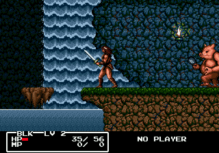 Cadash (Genesis) screenshot: Near a waterfall