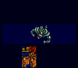 Jojo no Kimyō na Bōken (SNES) screenshot: Your buddy's stand attack