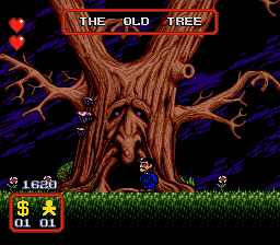 The Addams Family (Genesis) screenshot: Old tree