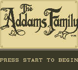 The Addams Family (Game Boy) screenshot: Title Screen