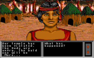 Jonny Quest: Curse of the Mayan Warriors (DOS) screenshot: Jonny can talk to indigenes and other characters.