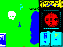 Wiz (ZX Spectrum) screenshot: Wandering the lands of Midgard