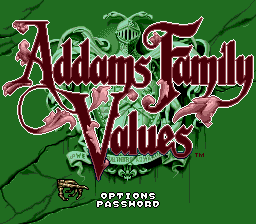 Addams Family Values (Genesis) screenshot: Title