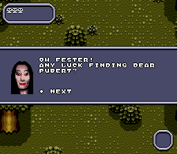 Addams Family Values (Genesis) screenshot: Talking to Morticia