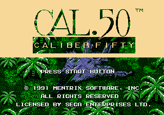 Caliber.50 (Genesis) screenshot: Title screen