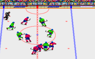 FaceOff! (DOS) screenshot: I'm the player with the yellow dot (VGA).