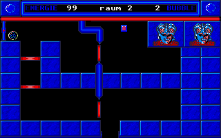 No Name (Atari ST) screenshot: Passed that door and found a room with the next switch. What may it disable or activate?