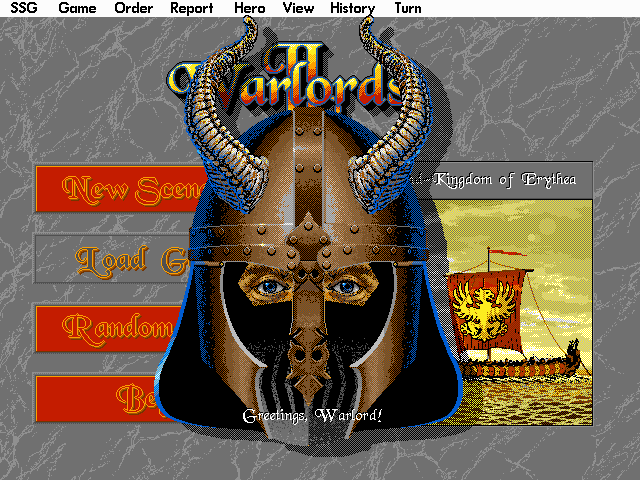 Warlords II (DOS) screenshot: Menu