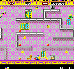 Flicky (Genesis) screenshot: A fierce battle on the floor