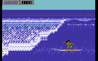 California Games (Commodore 64) screenshot: Surfing