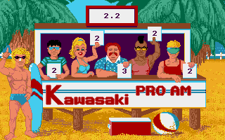 California Games (Amiga) screenshot: My surfing scores weren't very good!