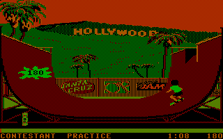 California Games (DOS) screenshot: Skateboarding (CGA)