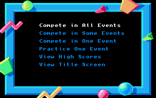 California Games (Amiga) screenshot: The main menu