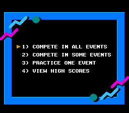 California Games (NES) screenshot: Main menu